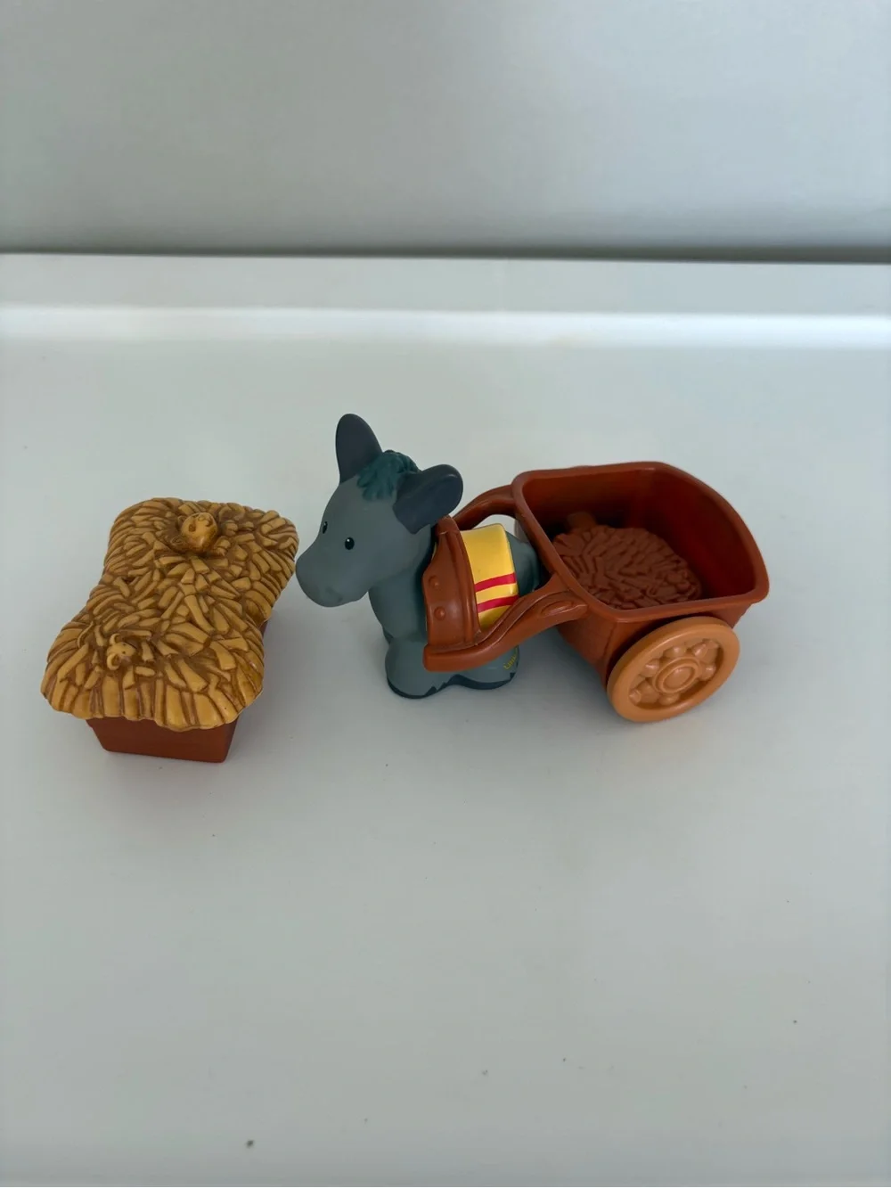 Fisher price little people nativity donkey with cart and hay
